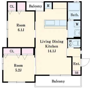 ローズマリー湘南【101号室】の間取り