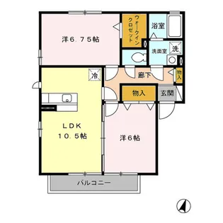 コンフォート弐番館【2階】の間取り