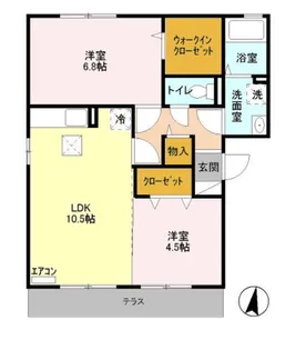 カサ フェンテB【1階】の間取り