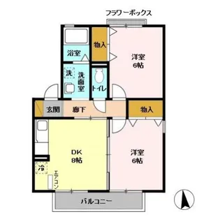 コーポ小倉 B【2階】の間取り