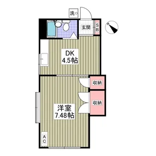 プチシャトー若草【1階】の間取り
