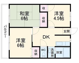 シティパレスⅡ【205号室】の間取り