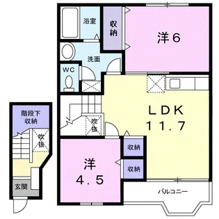 コーポ藤Ⅱ【2階】の間取り