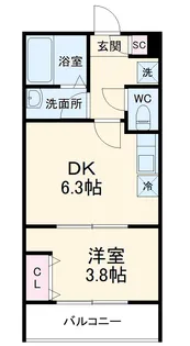 グランディール【103号室】の間取り