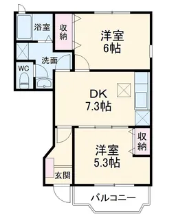 シャン・ド・ポワールA【1階】の間取り