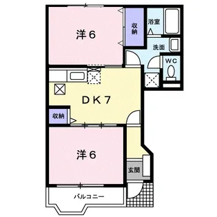 サニーパレスB【1階】の間取り