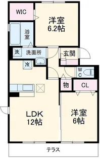 グランレーヴD【105号室】の間取り