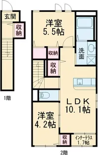 クリビアⅡ【2階】の間取り