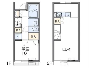 レオネクストしらさぎB【101号室】の間取り