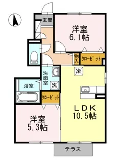 グランディール【1階】の間取り