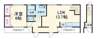 N’sヒルさいわい【D号室】の間取り
