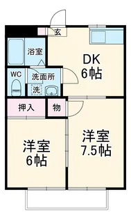 シティー堂山B【1階】の間取り