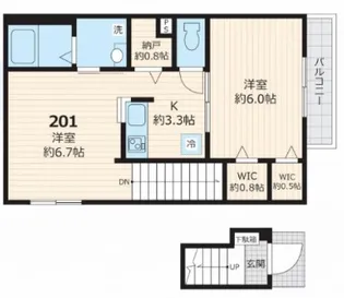 フェリシア【201号室】の間取り