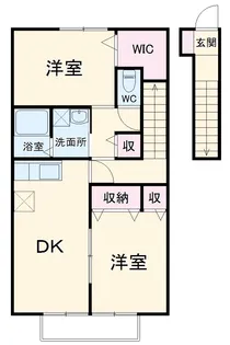 クレール杉村【2階】の間取り
