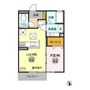 ヴィクトワール【1階】の間取り