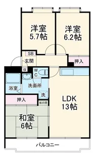 ニューパティオ鵠沼【203号室】の間取り
