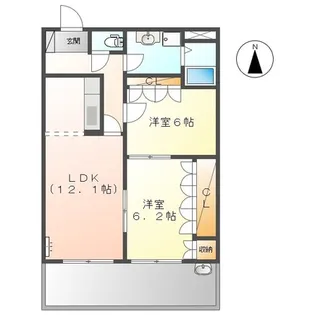 ロイヤルヒルズ上野【102号室】の間取り