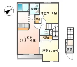 フィールドピア W【2階】の間取り