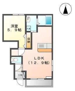 グラスフルール B【103号室】の間取り