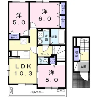 アンジュの家Ⅱ【2階】の間取り
