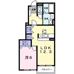 アヴァンツァーレ・ウエスト【1階】の間取り