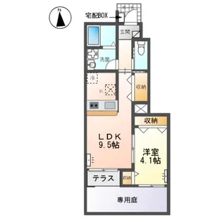 アパートメント神ノ輪【1階】の間取り