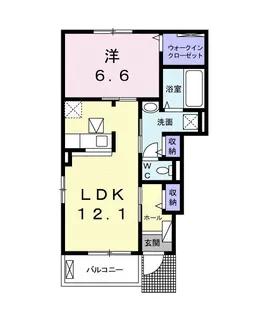 プランドール スギA【1階】の間取り
