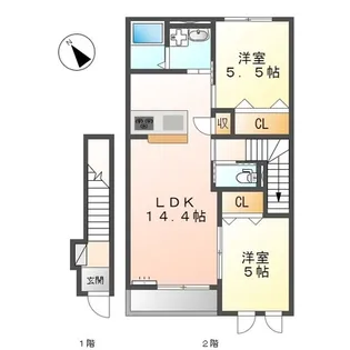 La Cima【201号室】の間取り