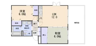 アズール中川【101号室】の間取り