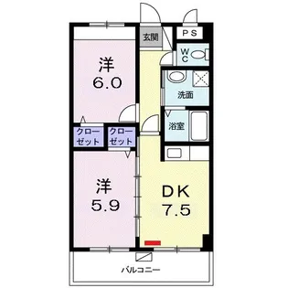 サンリット スクエア【6階】の間取り
