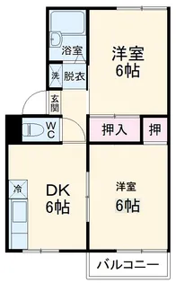 プリシエール桂【102号室】の間取り