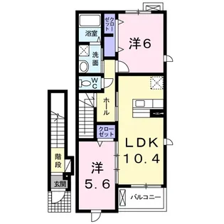 CASA CARINO【2階】の間取り