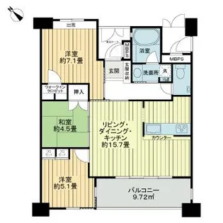 ライオンズ泉崎マークヒルズ【5階】の間取り