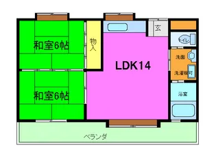 椋ノ木マンション【3階】の間取り