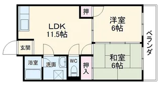 メゾンみやのまえ【102号室】の間取り