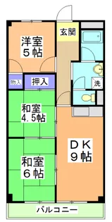 シャンポール松室【411号室】の間取り