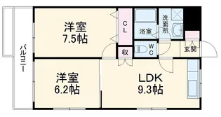 ハイツあだかみ【102号室】の間取り