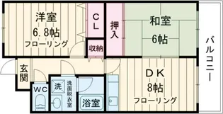 カルモ中村【101号室】の間取り