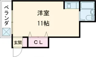 プチハウス太秦【101号室】の間取り