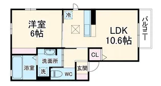 コンフォート西京極【1階】の間取り