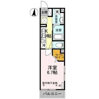 プランドール(高坂)【101号室】の間取り