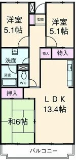 ホーフパラシオン川越【4階】の間取り