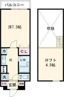 メイプル等持院【208号室】の間取り