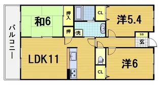 レジディア太秦【5階】の間取り