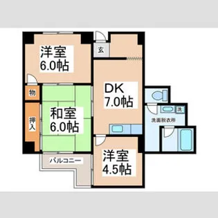 メゾンウエスト【4階】の間取り