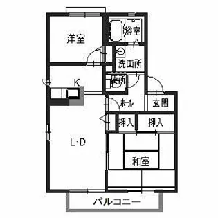 大町ガーデンライフ【E101号室】の間取り