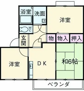 ブランヴェール東助松【102号室】の間取り