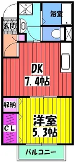 ピアチェーレ【2-105号室】の間取り