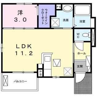 メゾン ド ソレイユ 東岸和田【1階】の間取り