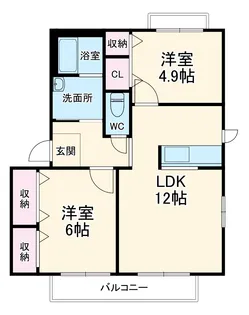 第1ローズハイムA棟【2階】の間取り